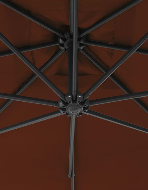 Загрузите изображение в средство просмотра галереи, Umbrelă suspendată cu stâlp din oțel, teracota, 250 x 250 cm Lando - Lando
