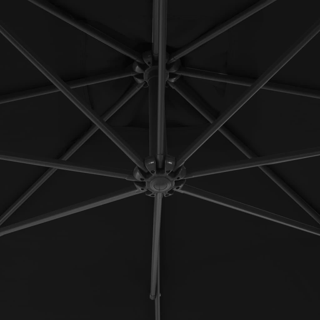 Umbrelă suspendată cu stâlp din oțel, negru, 250 x 250 cm Lando - Lando