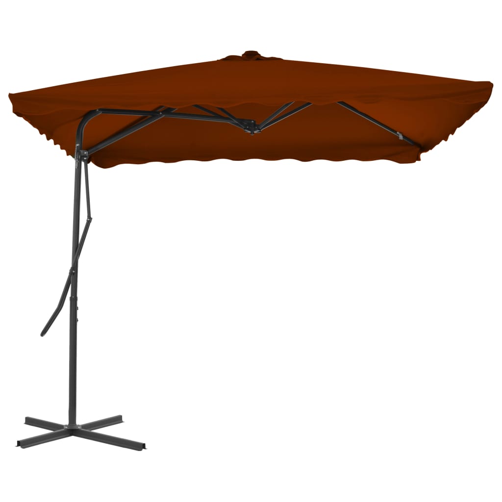 Umbrelă de exterior cu stâlp din oțel, teracota, 250x250x230 cm Lando - Lando