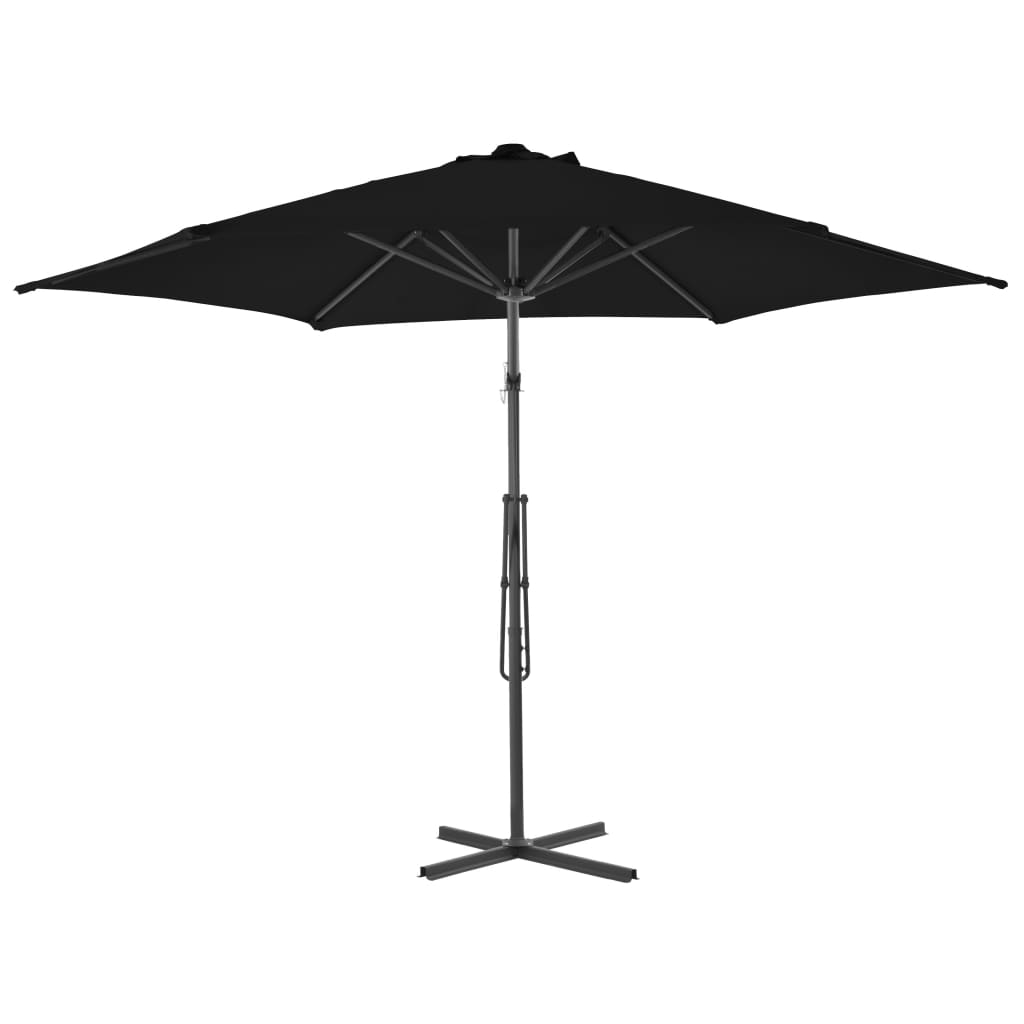 Umbrelă de exterior cu stâlp din oțel, negru, 300x230 cm - Lando