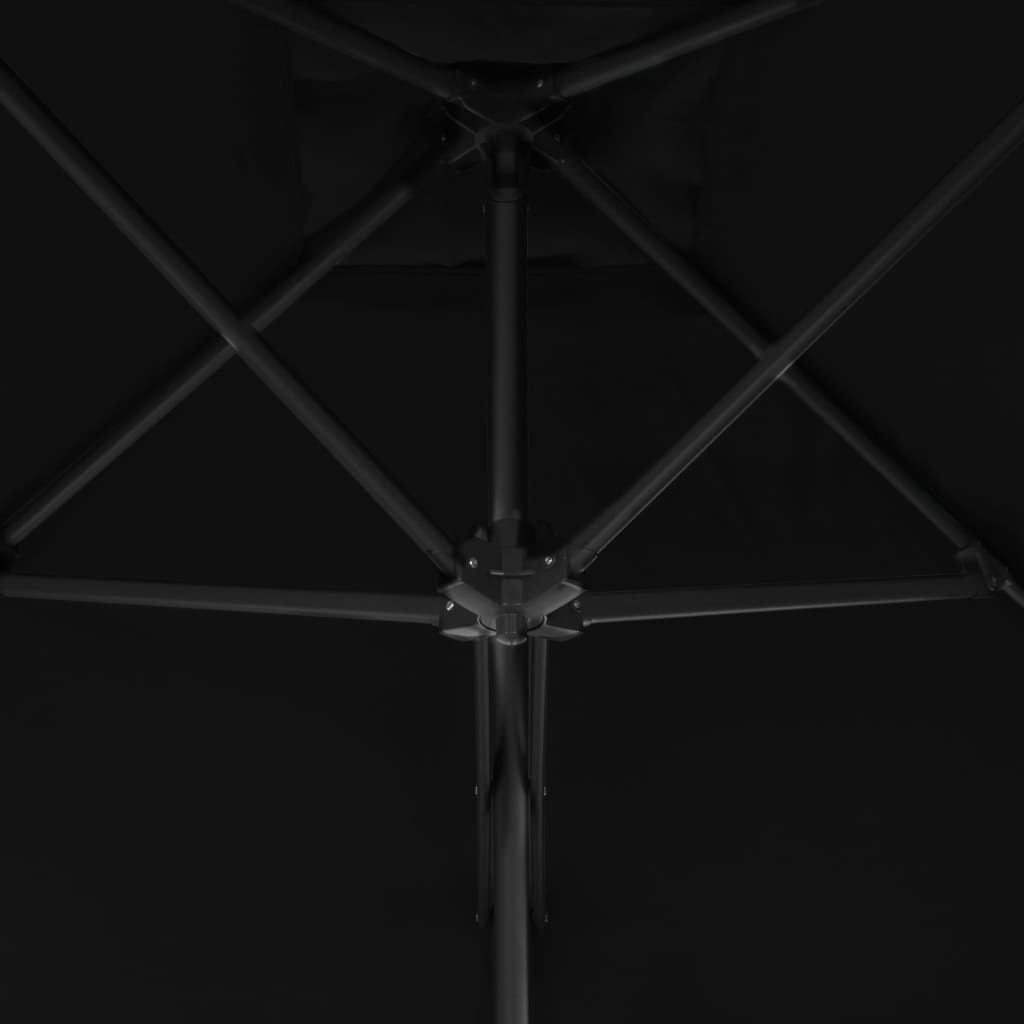 Umbrelă de exterior cu stâlp din oțel, negru, 300x230 cm - Lando