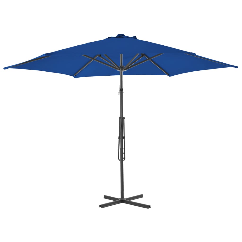 Umbrelă de exterior cu stâlp din oțel, albastru, 300 x 230 cm Lando - Lando