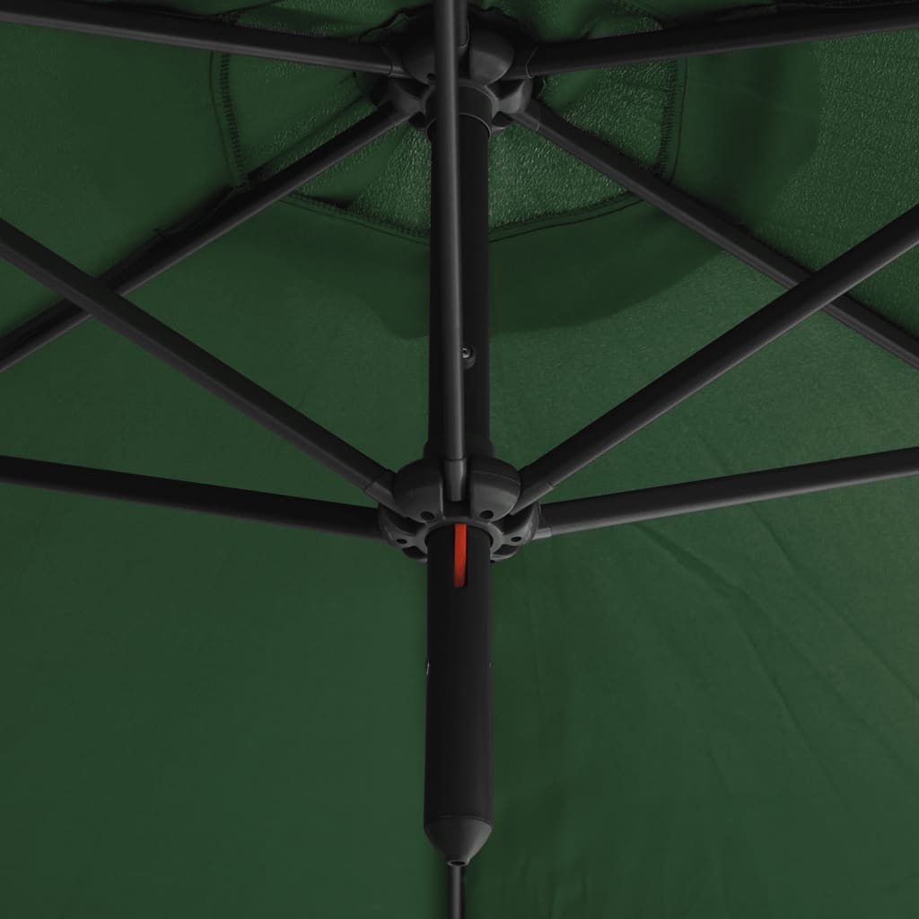 Umbrelă de soare dublă cu stâlp din oțel, verde, 600 cm Lando - Lando