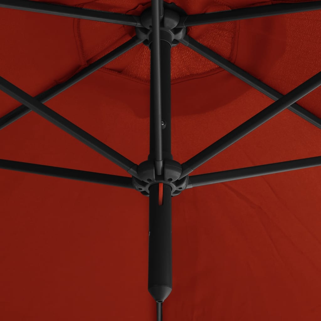 Umbrelă de soare dublă cu stâlp din oțel, cărămiziu, 600 cm Lando - Lando