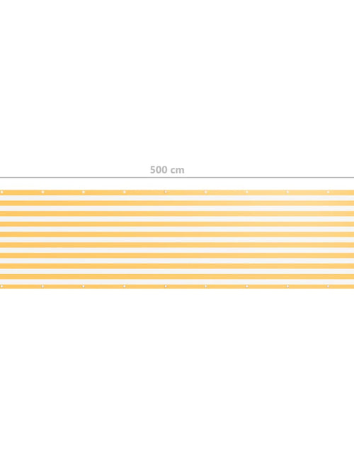 Загрузите изображение в средство просмотра галереи, Paravan de balcon, alb și galben, 120 x 500 cm, țesătură oxford Lando - Lando
