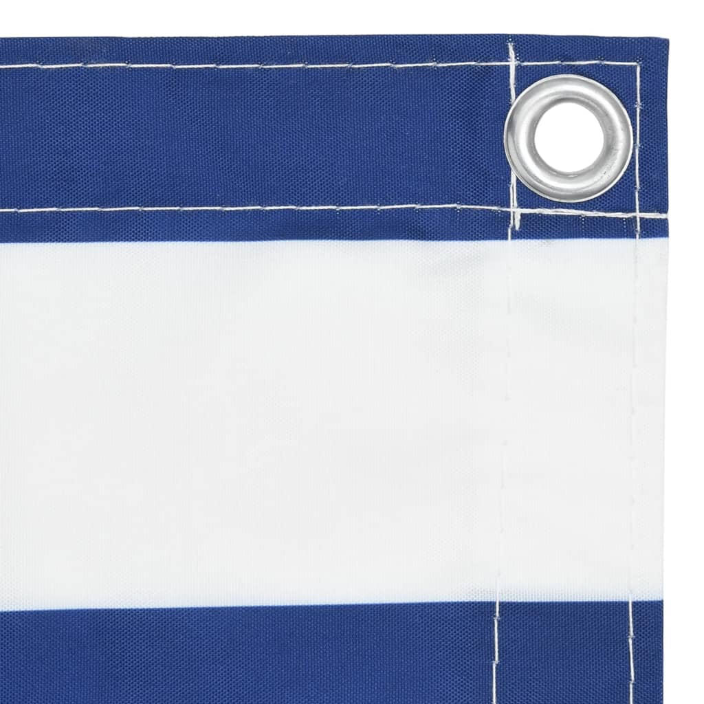 Paravan de balcon, alb și albastru, 75 x 300 cm țesătură oxford Lando - Lando