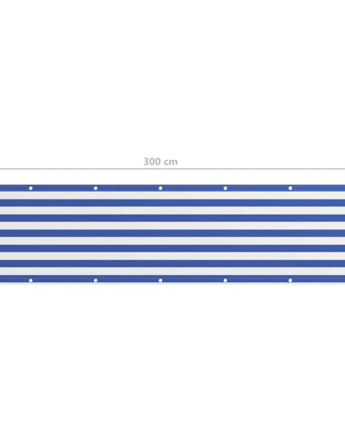 Загрузите изображение в средство просмотра галереи, Paravan de balcon, alb și albastru, 75 x 300 cm țesătură oxford Lando - Lando
