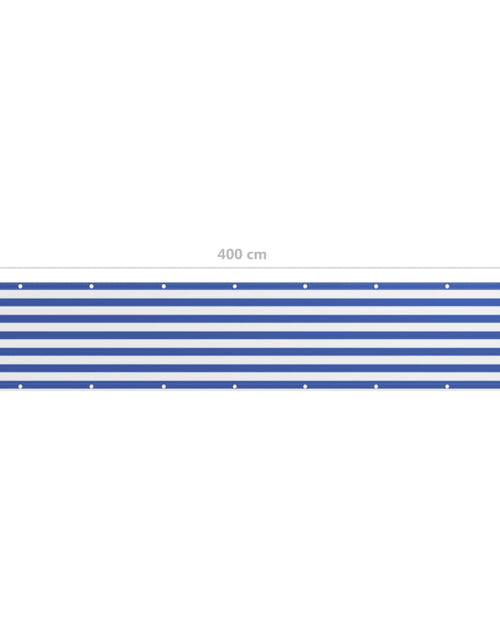 Загрузите изображение в средство просмотра галереи, Paravan de balcon, alb și albastru, 75 x 400 cm țesătură oxford Lando - Lando
