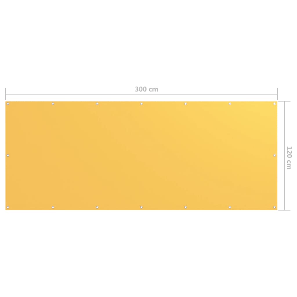 Paravan de balcon, galben, 120 x 300 cm, țesătură oxford Lando - Lando