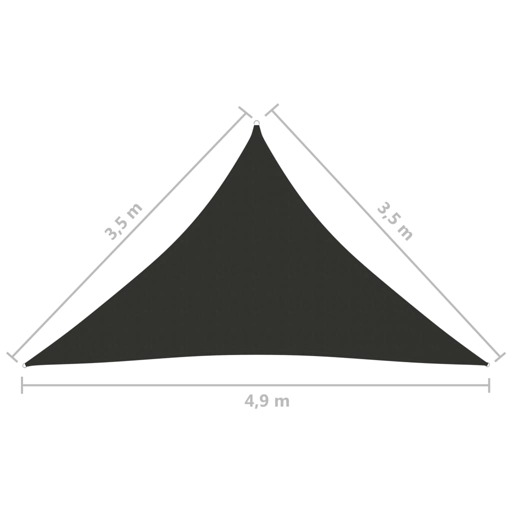 Parasolar, antracit 3,5x3,5x4,9 m țesătură oxford, triunghiular Lando - Lando