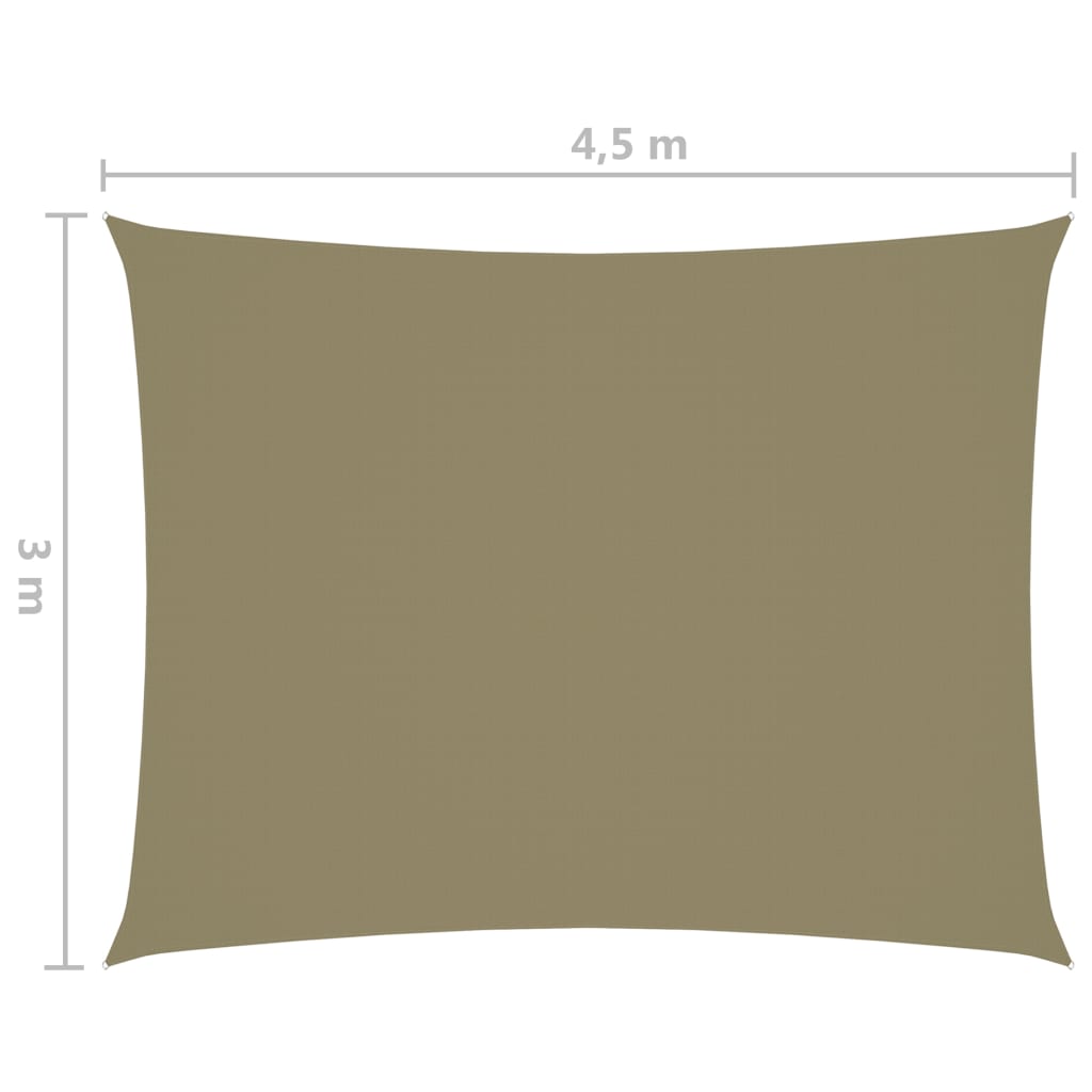 Pânză parasolar, bej, 3x4,5 m, țesătură oxford, dreptunghiular - Lando