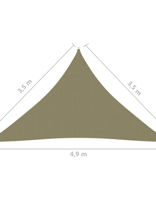 Загрузите изображение в средство просмотра галереи, Parasolar, bej, 3,5x3,5x4,9 m, țesătură oxford, triunghiular Lando - Lando
