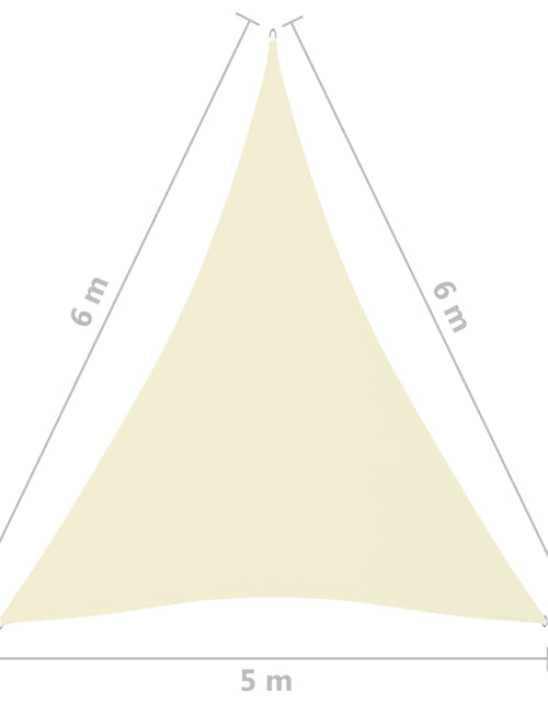 Загрузите изображение в средство просмотра галереи, Pânză parasolar, crem, 5x6x6 m, țesătură oxford, triunghiular Lando - Lando
