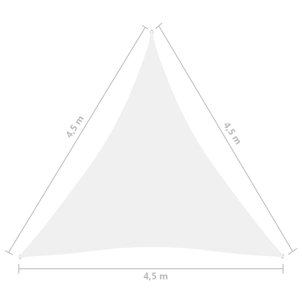 Parasolar, alb, 4,5x4,5x4,5 m, țesătură oxford, triunghiular Lando - Lando