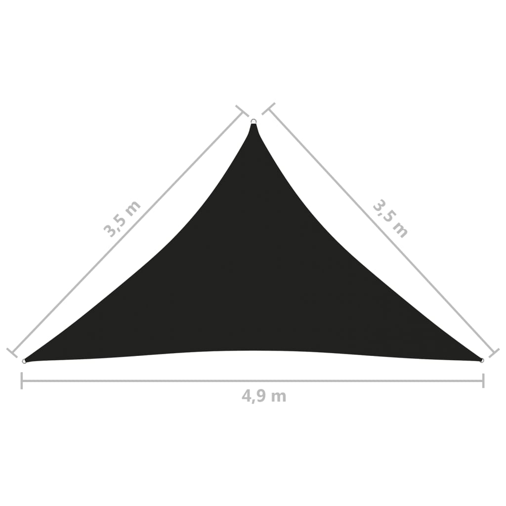 Parasolar, negru, 3,5x3,5x4,9 m, țesătură oxford, triunghiular Lando - Lando