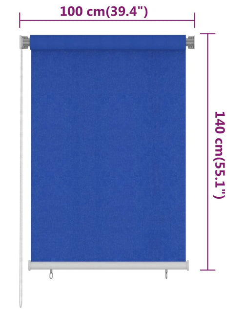 Încărcați imaginea în vizualizatorul Galerie, Jaluzea tip rulou de exterior, albastru, 100x140 cm, HDPE Lando - Lando
