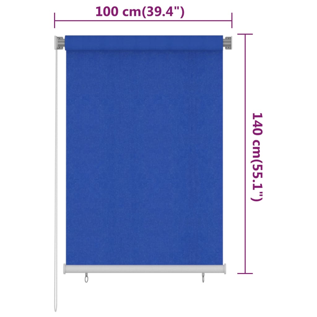 Jaluzea tip rulou de exterior, albastru, 100x140 cm, HDPE Lando - Lando