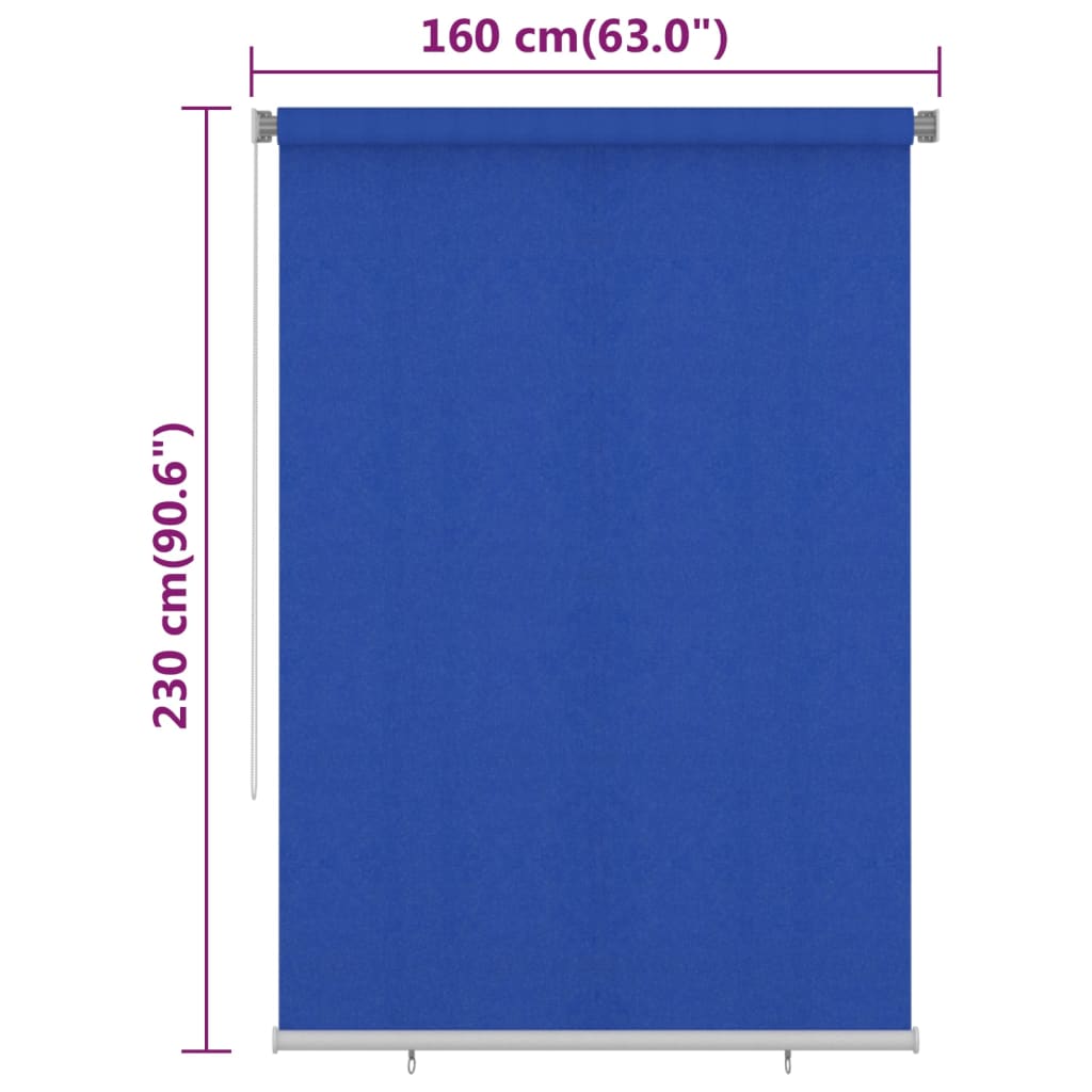 Jaluzea tip rulou de exterior, albastru, 160x230 cm, HDPE Lando - Lando