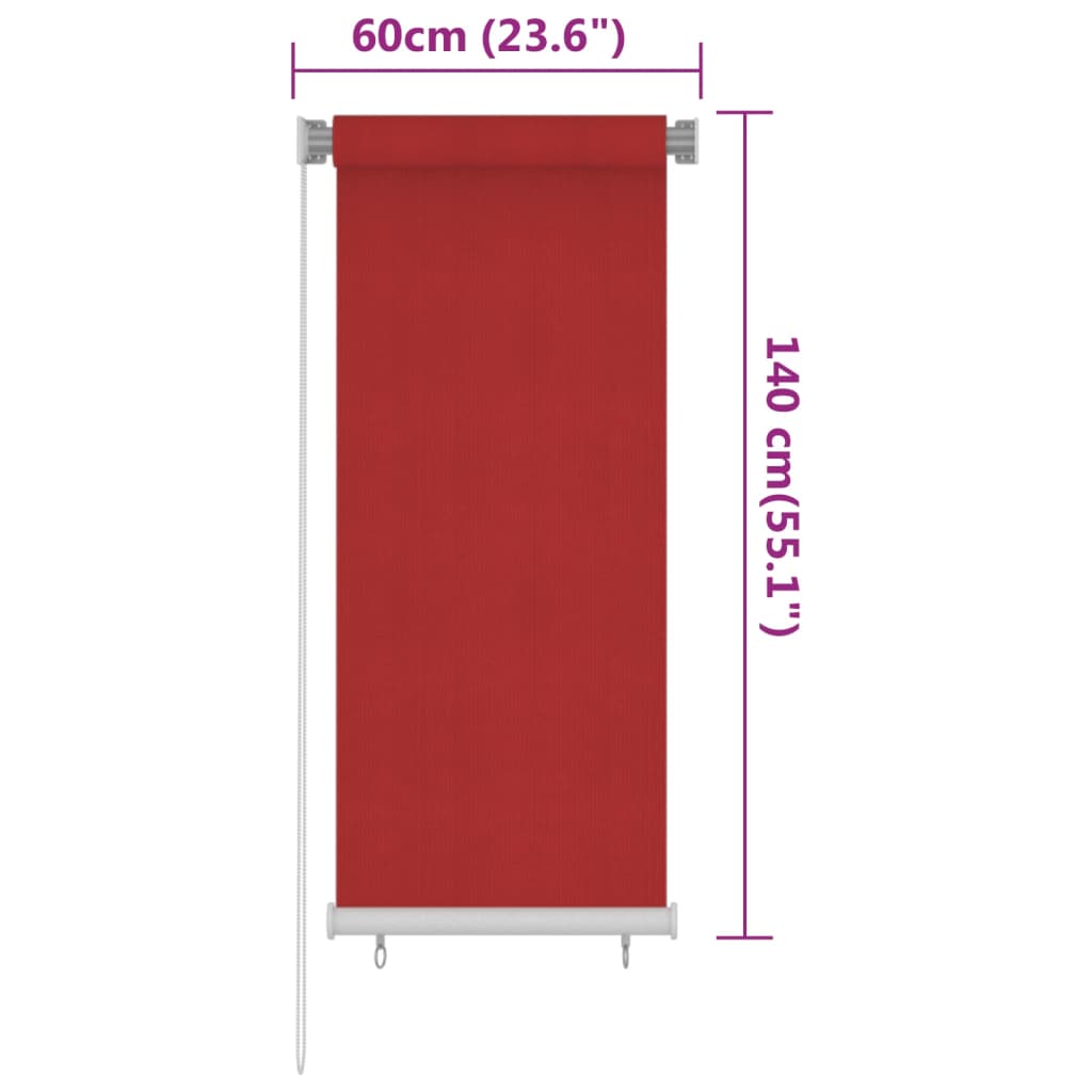 Jaluzea tip rulou de exterior, roşu, 60x140 cm, HDPE Lando - Lando