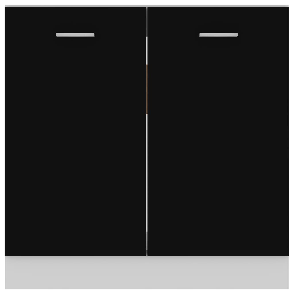 Dulap inferior de chiuvetă, negru, 80 x 46 x 81,5 cm, PAL - Lando