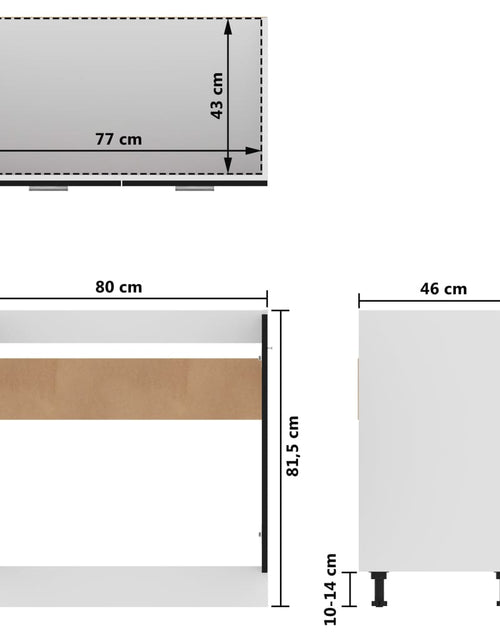 Загрузите изображение в средство просмотра галереи, Dulap inferior de chiuvetă, negru, 80 x 46 x 81,5 cm, PAL - Lando
