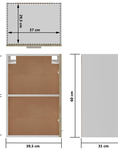 Загрузите изображение в средство просмотра галереи, Dulap suspendat, stejar Sonoma, 39,5 x 31 x 60 cm, PAL - Lando
