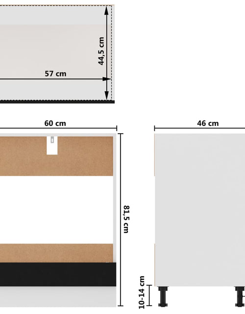 Încărcați imaginea în vizualizatorul Galerie, Dulap pentru cuptor, negru, 60 x 46 x 81,5 cm, PAL - Lando
