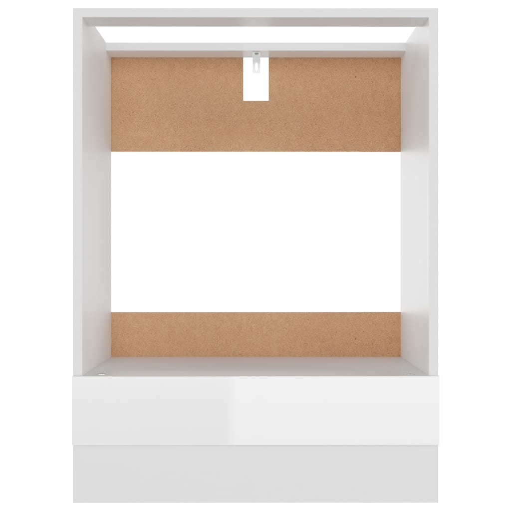 Dulap pentru cuptor, alb extralucios, 60 x 46 x 81,5 cm, PAL - Lando