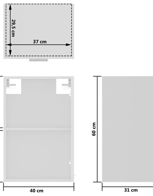 Загрузите изображение в средство просмотра галереи, Dulap de sticlă suspendat, alb, 40 x 31 x 60 cm, PAL - Lando
