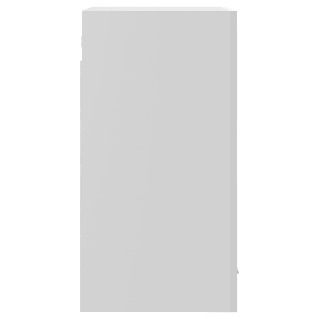 Dulap de sticlă suspendat, alb extralucios, 40x31x60 cm, PAL - Lando