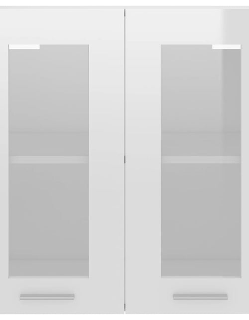 Încărcați imaginea în vizualizatorul Galerie, Dulap de sticlă suspendat, alb extralucios, 60x31x60 cm, PAL - Lando
