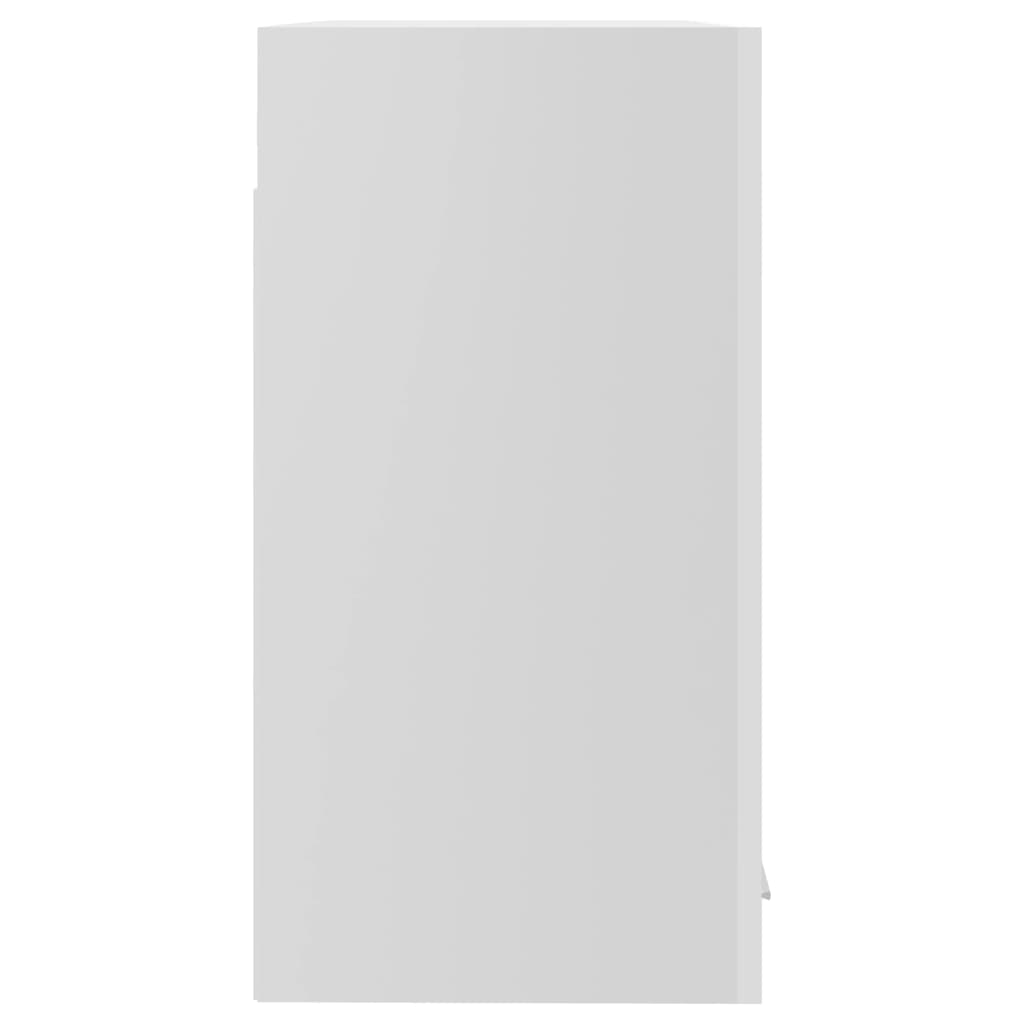 Dulap de sticlă suspendat, alb extralucios, 60x31x60 cm, PAL - Lando