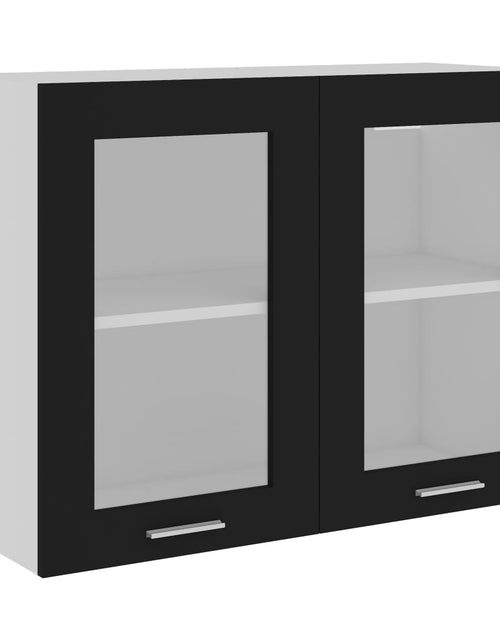 Загрузите изображение в средство просмотра галереи, Dulap de sticlă suspendat, negru, 80 x 31 x 60 cm, PAL - Lando
