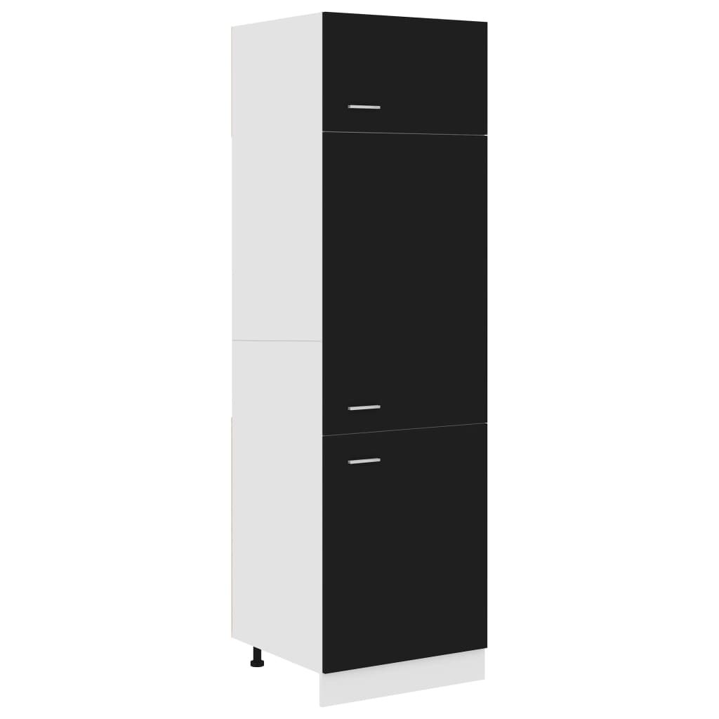 Dulap de frigider, negru, 60x57x207 cm, lemn prelucrat - Lando