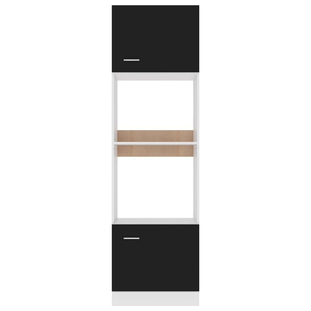 Dulap cuptor microunde, negru, 60 x 57 x 207 cm, PAL - Lando