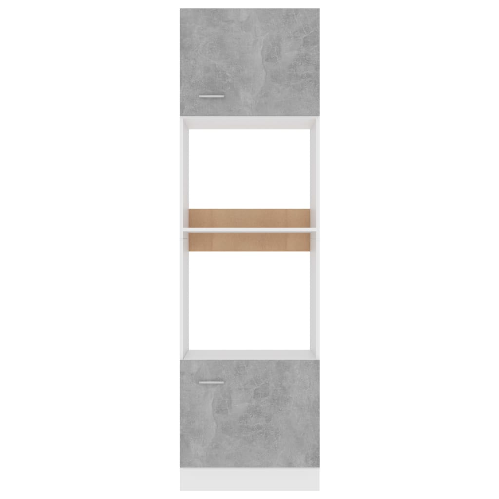 Dulap de cuptor cu microunde, gri beton, 60 x 57 x 207 cm, PAL - Lando