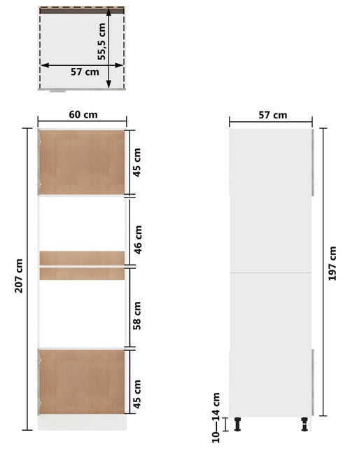 Загрузите изображение в средство просмотра галереи, Dulap de cuptor cu microunde, gri beton, 60 x 57 x 207 cm, PAL - Lando
