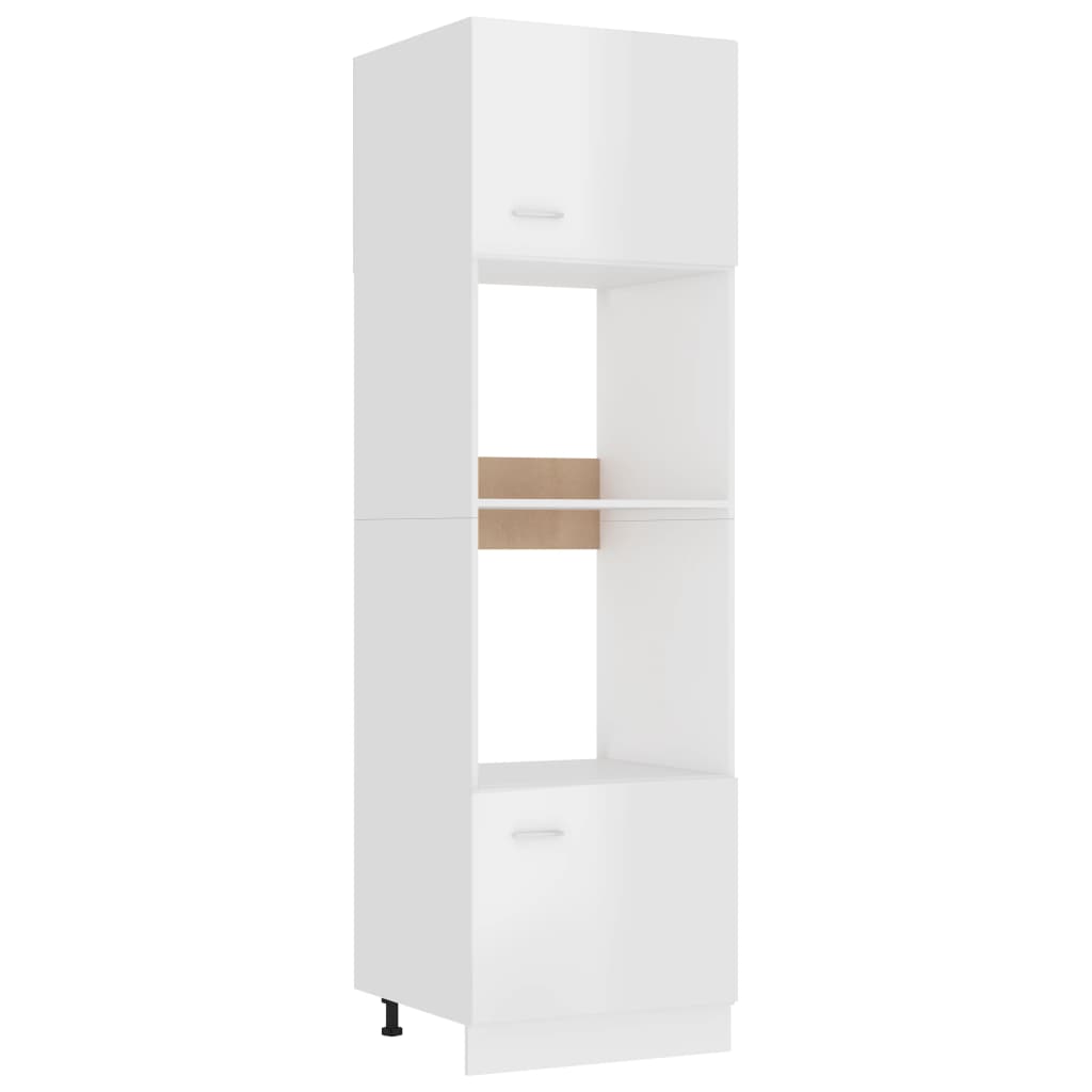 Dulap cuptor microunde, alb extralucios, 60 x 57 x 207 cm, PAL - Lando