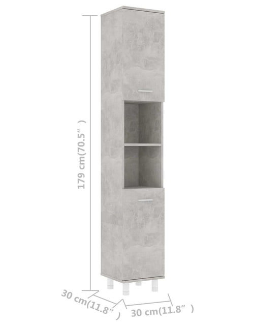Загрузите изображение в средство просмотра галереи, Dulap de baie, gri beton, 30 x 30 x 179 cm, PAL - Lando
