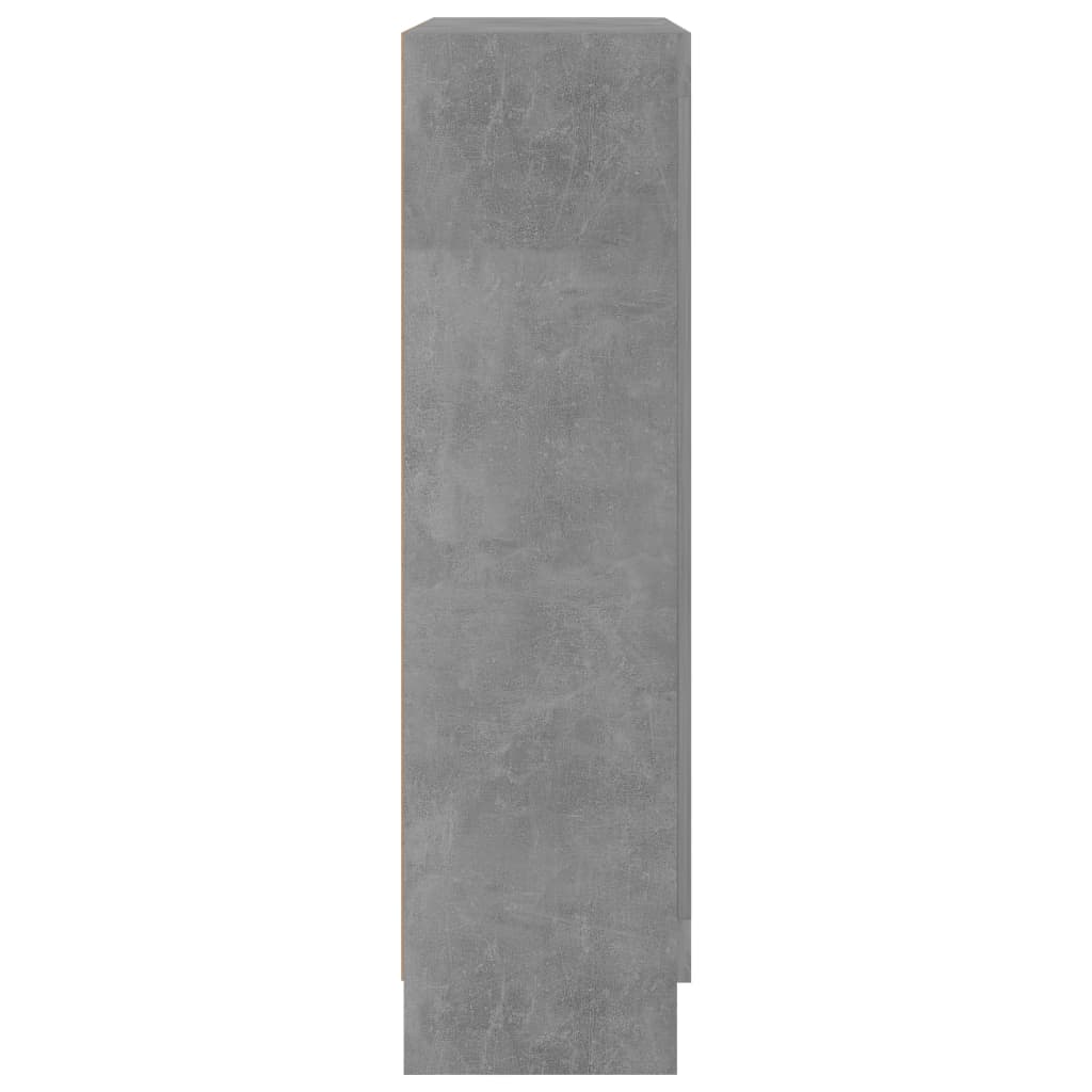 Dulap cu vitrină, gri beton, 82,5 x 30,5 x 115 cm, PAL Lando - Lando