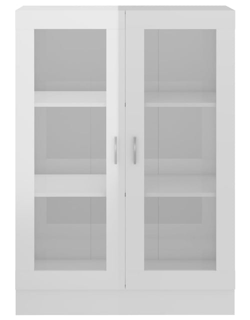 Încărcați imaginea în vizualizatorul Galerie, Dulap cu vitrină, alb extralucios, 82,5 x 30,5 x 115 cm, PAL Lando - Lando
