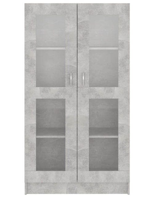Încărcați imaginea în vizualizatorul Galerie, Dulap cu vitrină, gri beton, 82,5 x 30,5 x 150 cm, PAL Lando - Lando

