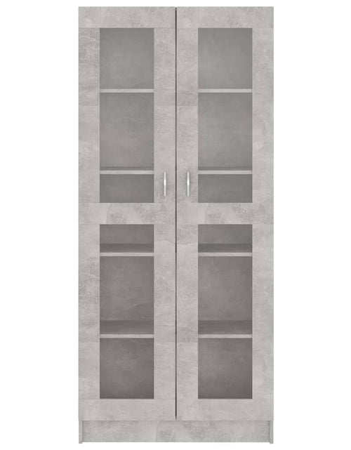 Încărcați imaginea în vizualizatorul Galerie, Dulap cu vitrină, gri beton, 82,5 x 30,5 x 185,5 cm, PAL Lando - Lando
