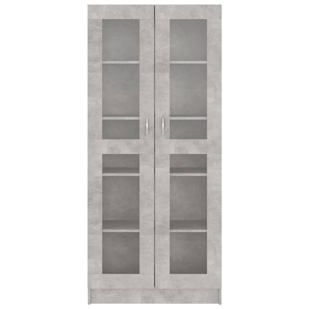 Dulap cu vitrină, gri beton, 82,5 x 30,5 x 185,5 cm, PAL Lando - Lando