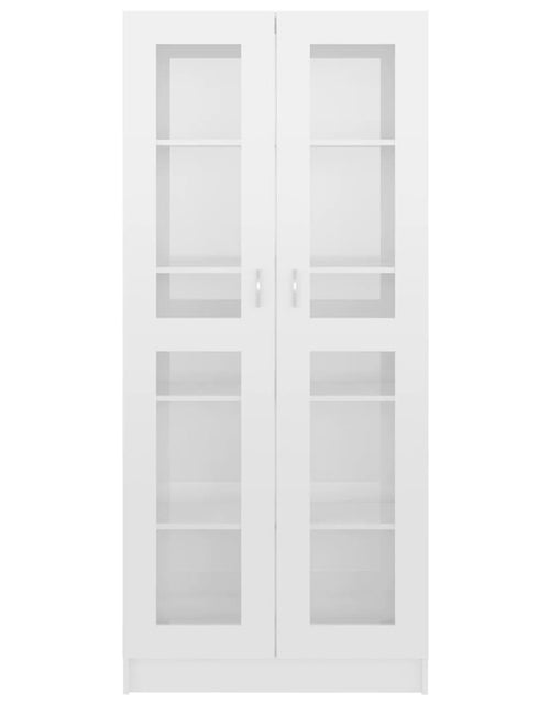 Загрузите изображение в средство просмотра галереи, Dulap cu vitrină, alb extralucios, 82,5 x 30,5 x 185,5 cm, PAL Lando - Lando
