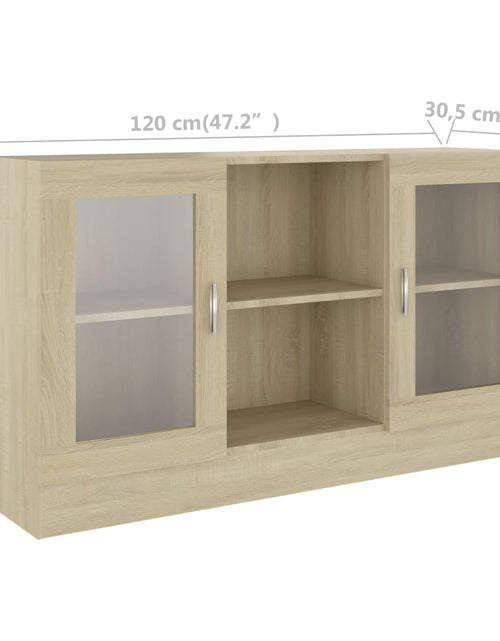 Загрузите изображение в средство просмотра галереи, Dulap cu vitrină, stejar Sonoma, 120 x 30,5 x 70 cm, PAL Lando - Lando
