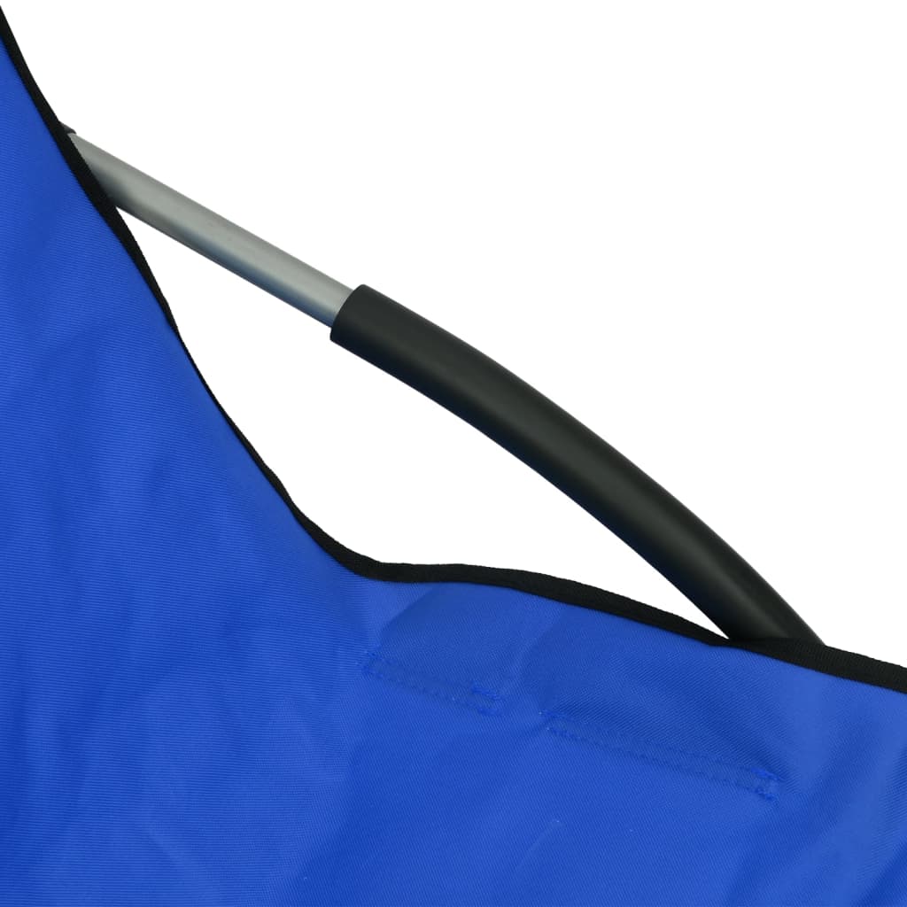 Scaune de plajă pliante, 2 buc., albastru, material textil - Lando