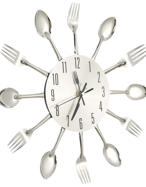 Încărcați imaginea în vizualizatorul Galerie, Ceas de perete model lingură/furculiță argintiu 31 cm aluminiu - Lando
