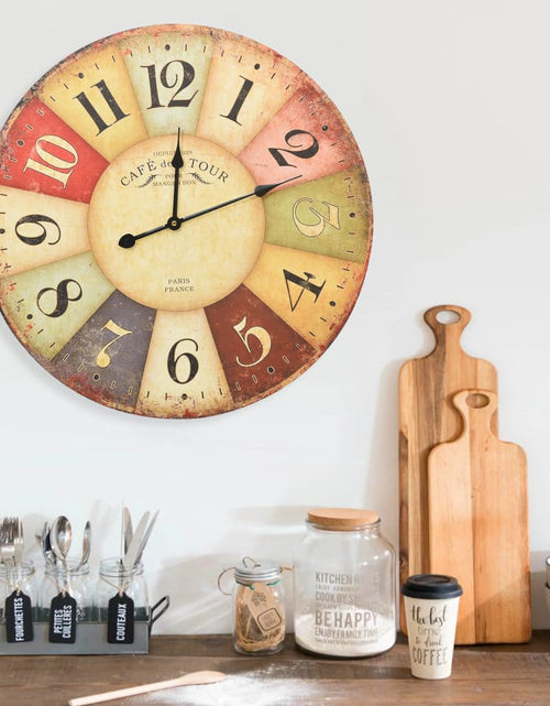 Încărcați imaginea în vizualizatorul Galerie, Ceas de perete vintage colorat, 60 cm - Lando
