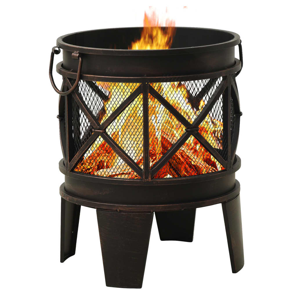 Vatră de foc rustică, cu vătrai, Φ42x54 cm, oțel Lando - Lando